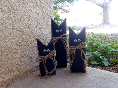 Halloween Decorations Halloween Cat Decorations Distressed Etsy