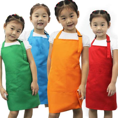 1pc New Cute Kids Child Children Apron Cooking Baking Apron Pink