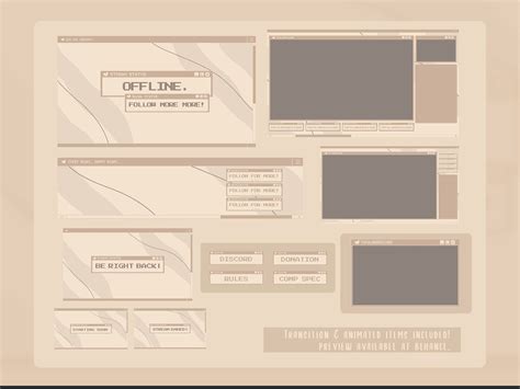 Aesthetic Earthtone Twitch Overlay Package Win95os Vibe Etsy
