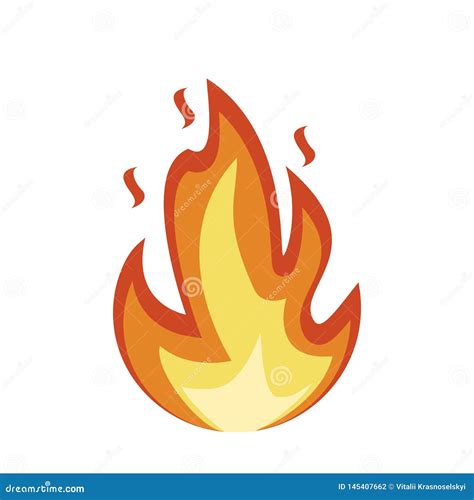 Fire Emoji Icon Flame Fire Sign Fire Isolated On White Background