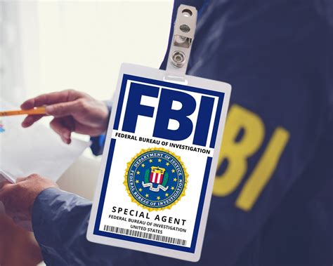 printable fbi id badge cosplay accessories replica id card name badge secret agent badge