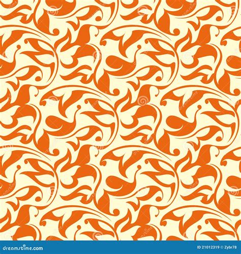 Orange Seamless Wallpaper Pattern Royalty Free Stock Images Image