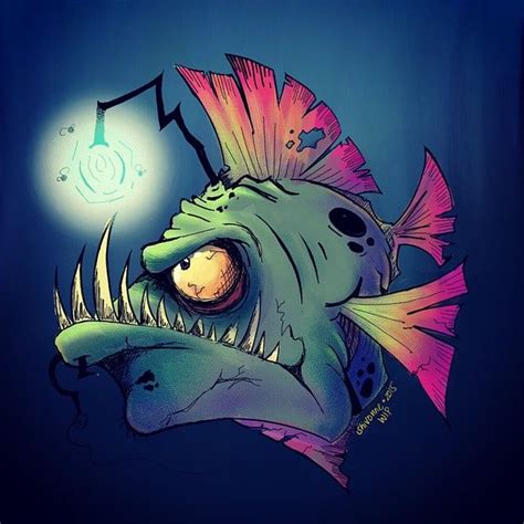 Electric Angler Fish Poster By Tammy Wetzel Artofit