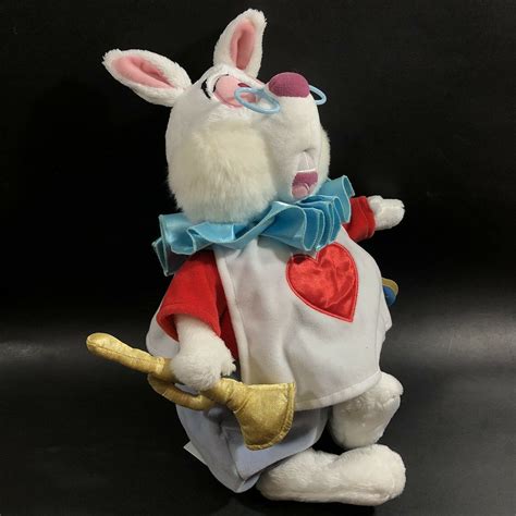 Disney Store White Rabbit Stuffed Plush Alice In Wonderland Etsy