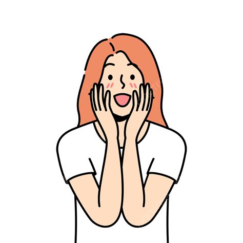Happy Woman Excited With Unexpected News Woman Shocked News Png And