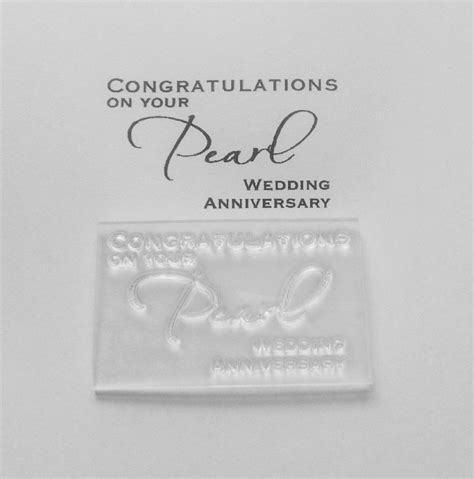 Congratulations On Your Pearl Anniversary Stamp
