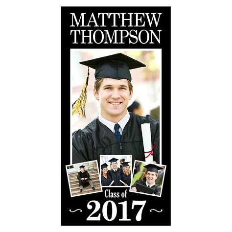 Personalized Graduation School Colors Photo Banner Black Personal