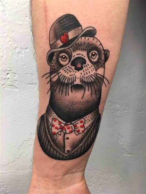 Filter by country and find the perfect anime tattooist for you. stylized-otter-tattoo-by-Ei-Omiya | Funhouse tattoo ...