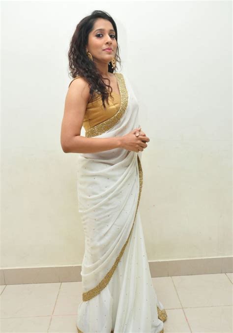 Rashmi Gautam Sexy White Saree Stills