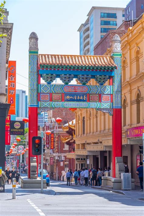 Melbourne Australia December 31 2019 Street In Chinatown Of