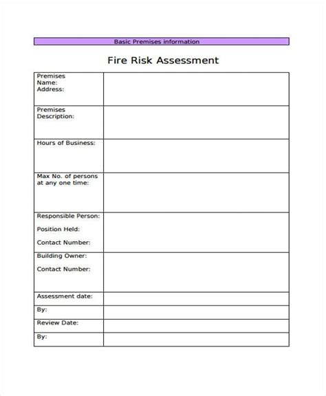 41 Risk Assessment Templates In Pdf