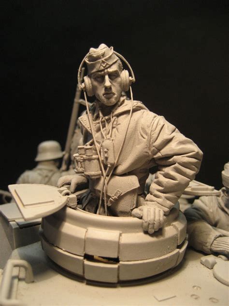 Unpainted Kit 116 120mm Winter Panzer Tank Soldiers Not Have Tank
