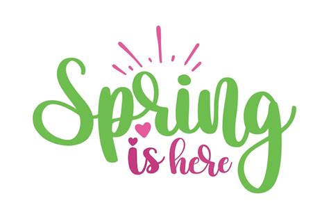 Premium Vector Spring Is Here Text With A Heart And Sun Rays