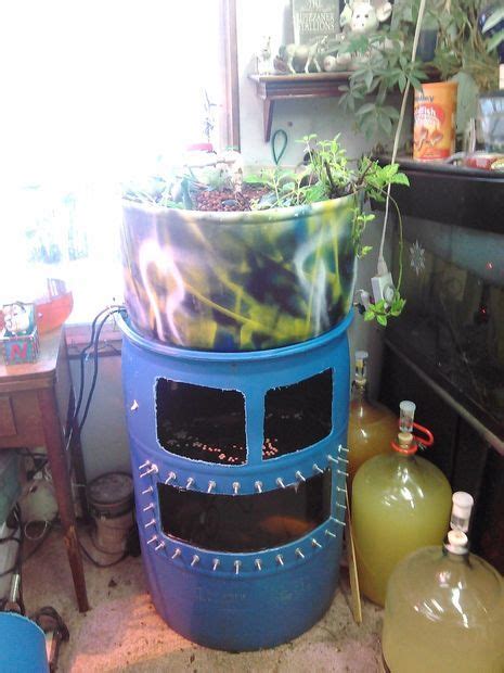 55 Gallon Food Grade Barrel To Aquaponic System With Tank Window Food