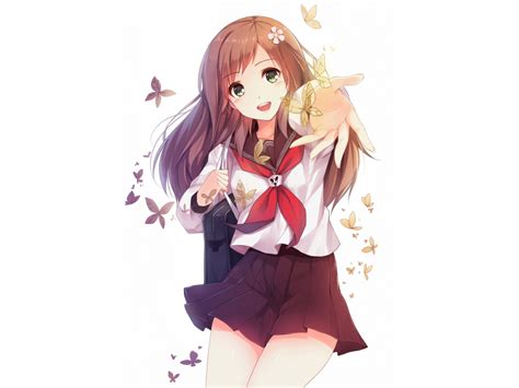 Desktop Wallpaper Cute Anime Girl Beautiful Eyes Original Hd Image