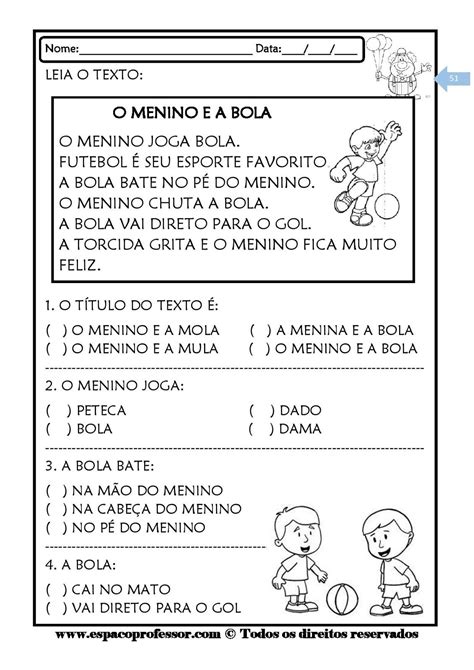 Atividades Leitura E Interpretação Ano