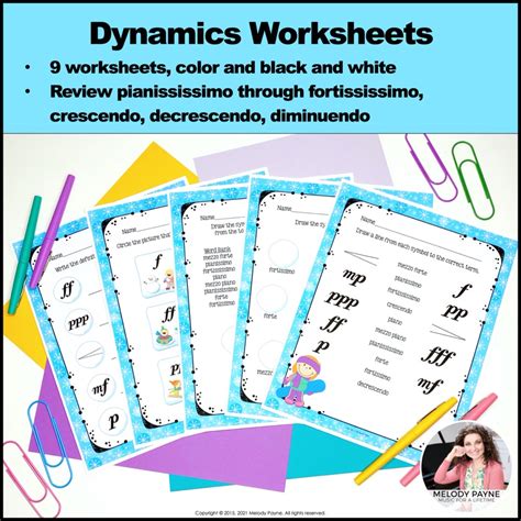 Dynamics Worksheets Posters And Flashcards For Music Students Winter