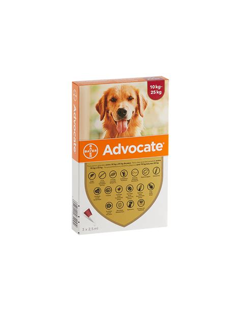 Advocate Perro 3 Pipetas 25 Ml 10 A 25 Kg De Elanco