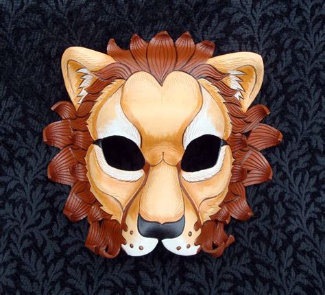 African Lion Mask Limited Edition Handmade Leather Mask Lion Mask