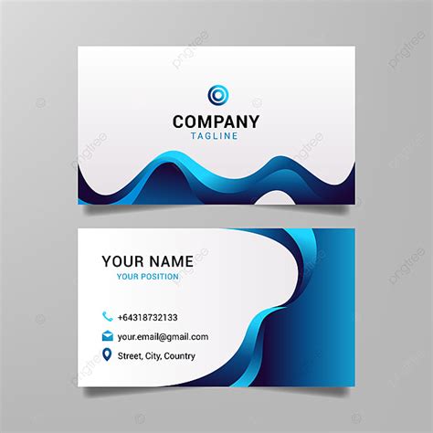 Abstract Blue Wave Business Card Template Graphic Vector Template For