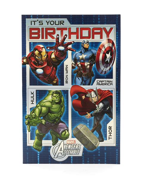 Buy Uk Greetings Avengers Birthday Card Boys Birthday Card Marvel