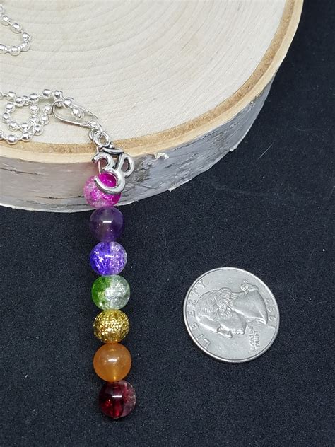 Chakra Crystal Necklace Crystal Healing Necklace Chakra Om Etsy