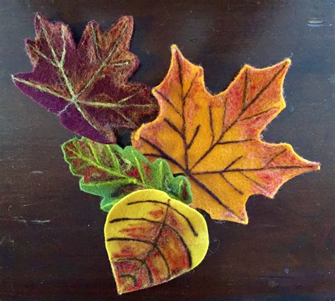 Needle Felted Fall Leaves Autumn Leaves Fall Decoration