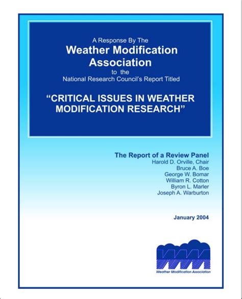 A Response By The Weather Modification Association To The National