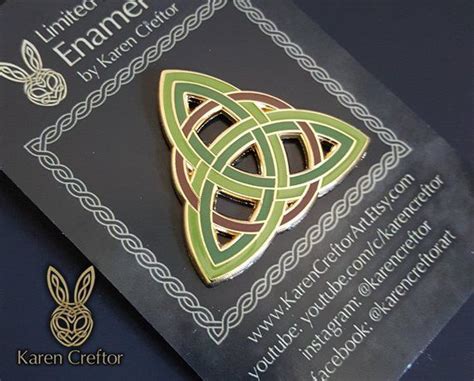 Celtic Triquetra Knot Hard Enamel Pin Limited Edition Triple Etsy