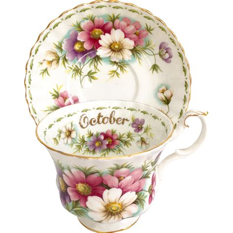 Royal Albert October Flower Of The Month Cosmos Cup And Saucer Tea