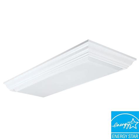 Flush mount ceiling lights are a sleek lighting solution you can look up to. Lithonia Lighting Cambridge 1-1/2 ft. x 4 ft. 4-Light Wood ...