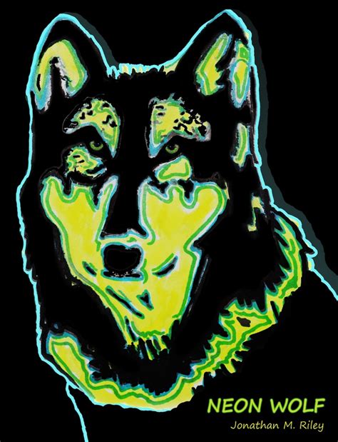 Neon Wolf Original Artwork Artwork Art