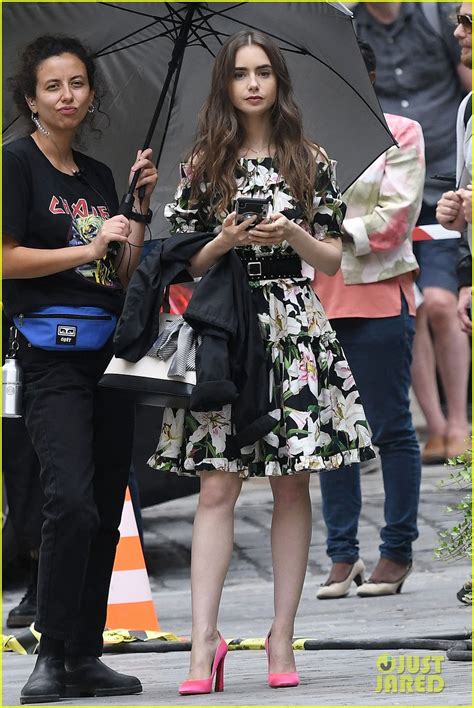 Lily Collins Wears Paris On Her Clothes While Filming Emily In Paris