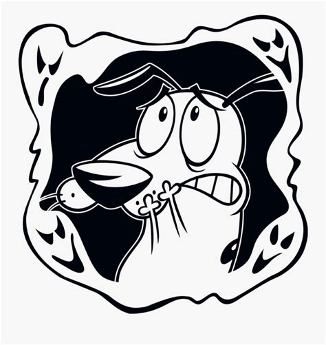 Courage The Cowardly Dog Black And White Free Transparent Clipart