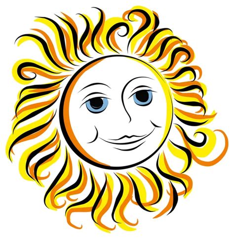 Happy Yellow Smiling Sun Cartoon Character — Stock Vector