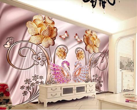 Beibehang Mural Wallpaper European Luxury Colorful Jewelry Magnolia