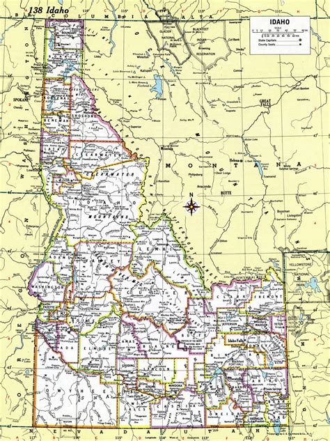 A3 Map Printed In 1910 Map Of Idaho And Montana Home And Living Home