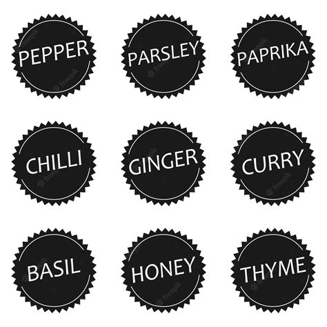 Premium Vector Stickers Or Labels For Jars With Spices And Herbsa