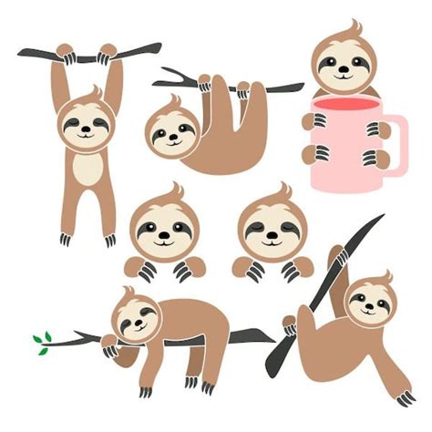 Silhouette Sloth Svg Free / Sloth Sleeping on Tree SVG | Cricut crafts
