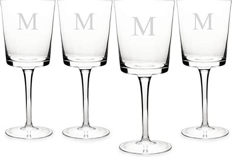 Cathy S Concepts Contemporary Wine Glasses Monogrammed Letter M Set Of 4