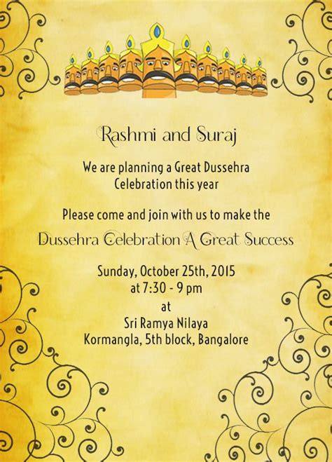 A single letter for friends/family who live at the same address is acceptable. dussehra invitation 2 | Naming ceremony invitation ...