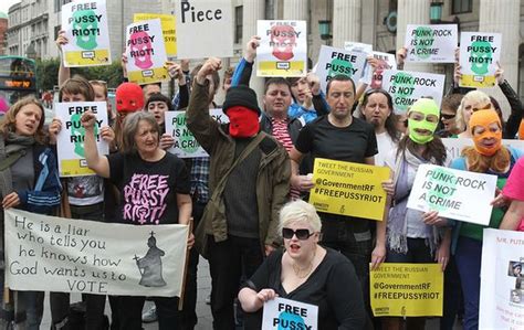 pussy riot protests break out as punk band members are jailed for two years liverpool echo