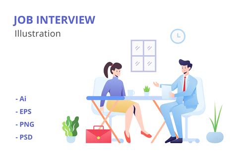 Job Interview Illustration Graphic By Deemakdaksina · Creative Fabrica