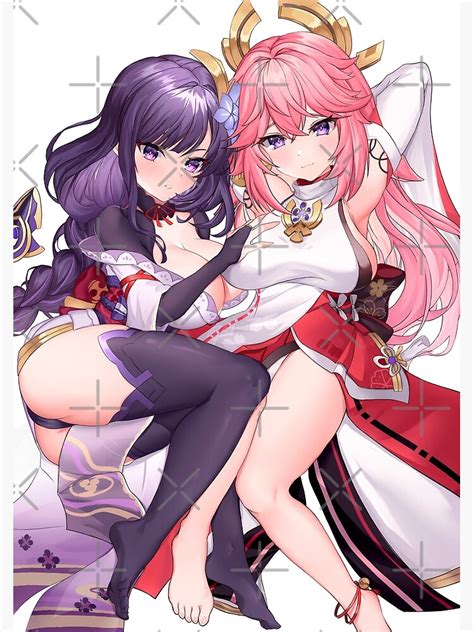 Ship Raiden Shogun And Yae Miko Hentai Genshin Impact 8 Art Print By Hidoyatarg Redbubble