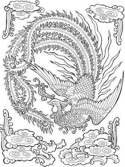 phoenix bird coloring pages  adults