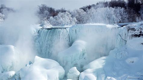 American Falls As Seen From Niagara Falls Ontario Canada February