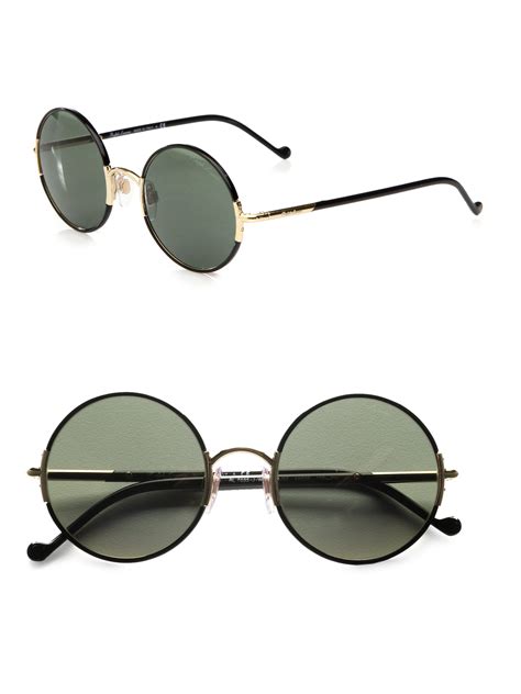 Lyst Ralph Lauren Round Metal Sunglasses In Green
