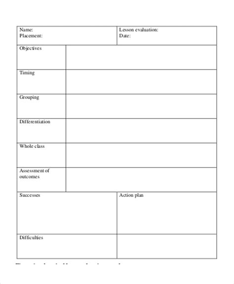 Printable Teacher Lesson Plan Template Printable Templates Free