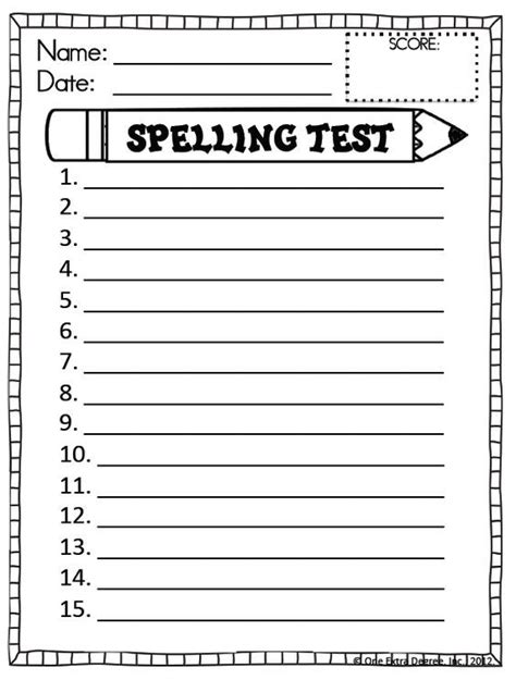 Spelling Test Template 15 Words Free Printable Printable Templates