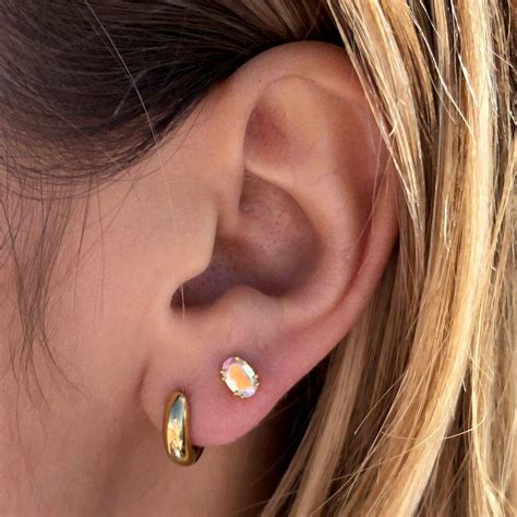 14k Gold Vermeil Mini Chunky Hoop Earrings By Carrie Elizabeth